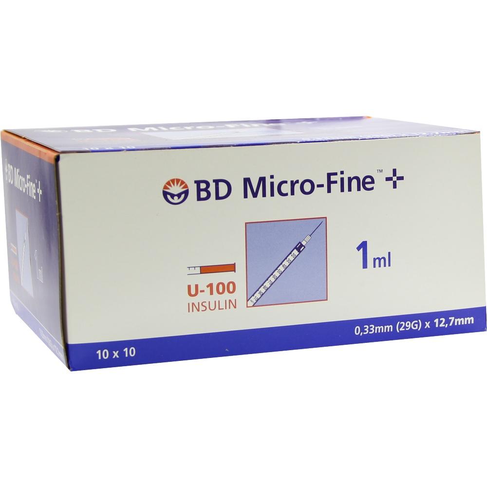 BD MICRO-FINE+ Insulinspritzen 1 ml U100 12,7 mm 100X1 ml Spritzen
