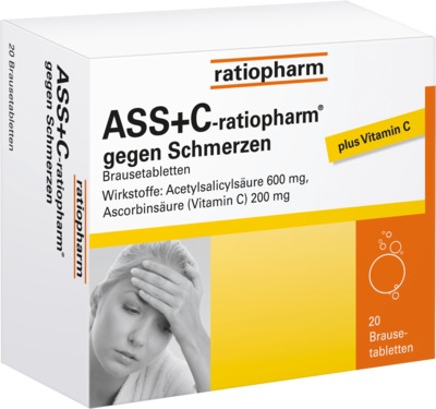ASS+C-ratiopharm gegen Schmerzen 20 St Brausetabletten