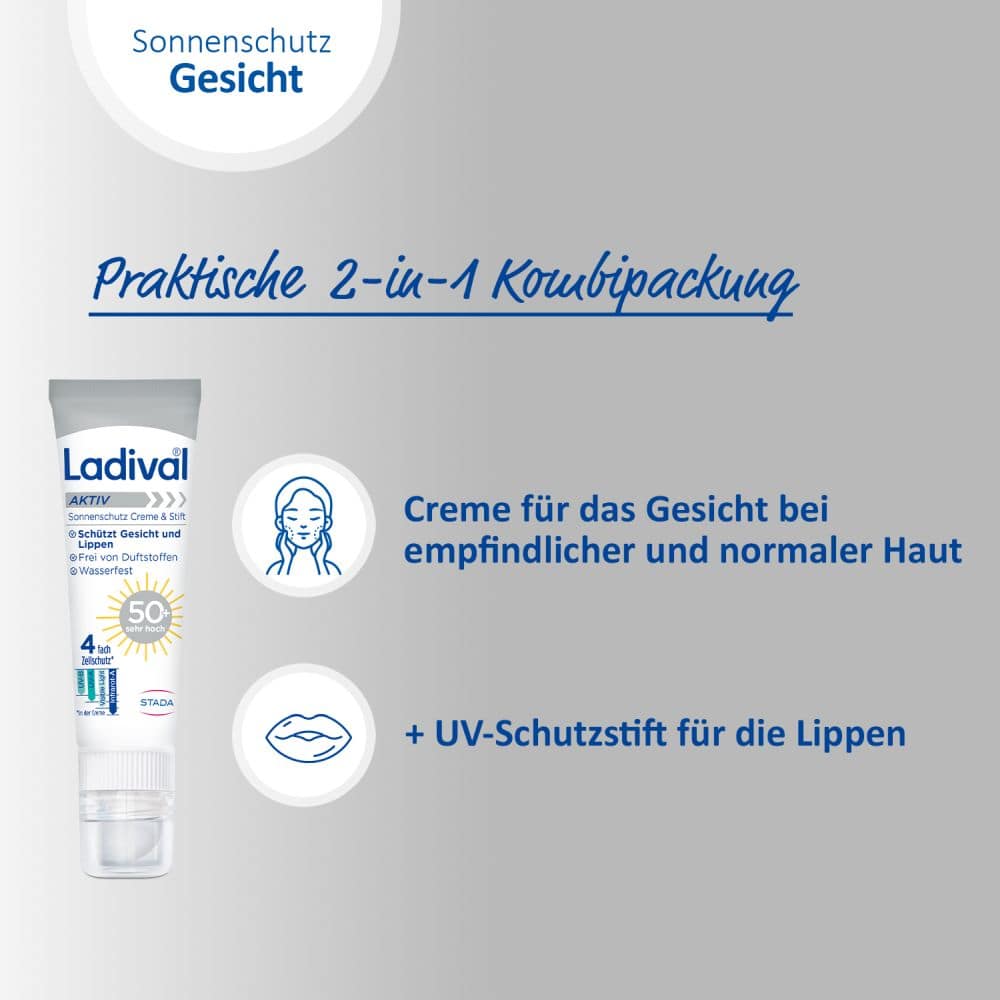 Ladival AKTIV Sonnenschutz Creme & Stift LSF 50+ 30 ml Creme