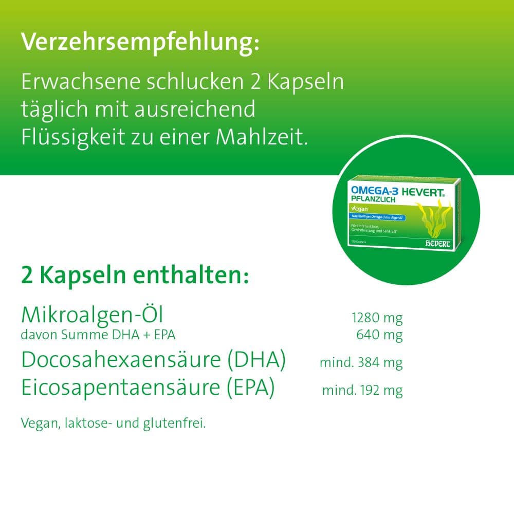 OMEGA-3 HEVERT PFLANZLICH  60 St Weichkapseln