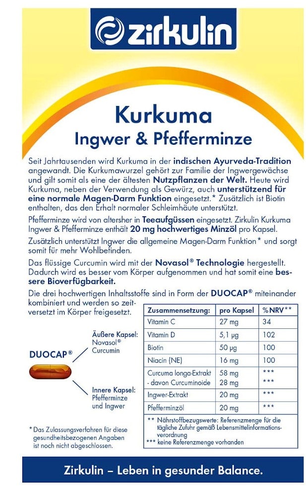 zirkulin Kurkuma Ingwer & Pfefferminze 15 St Kapseln