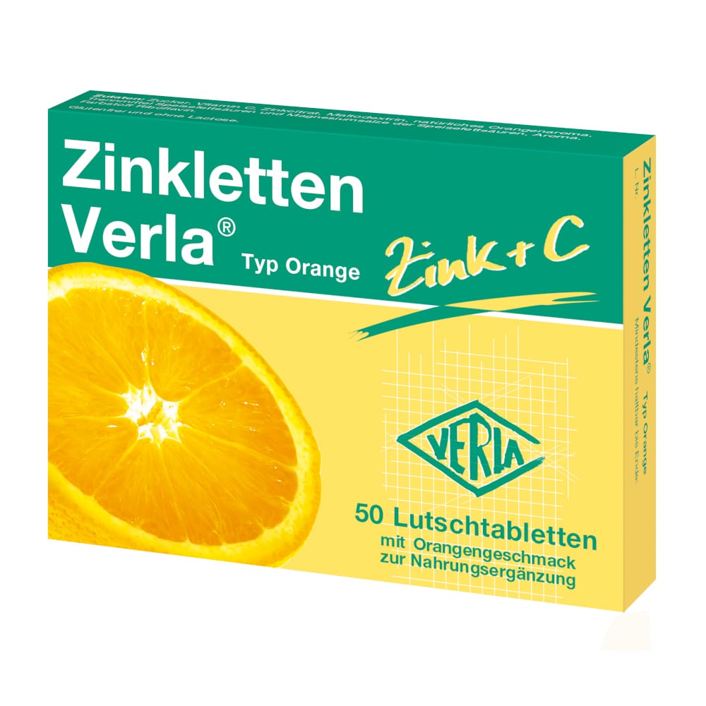 ZINKLETTEN Verla Orange  50 St Lutschtabletten