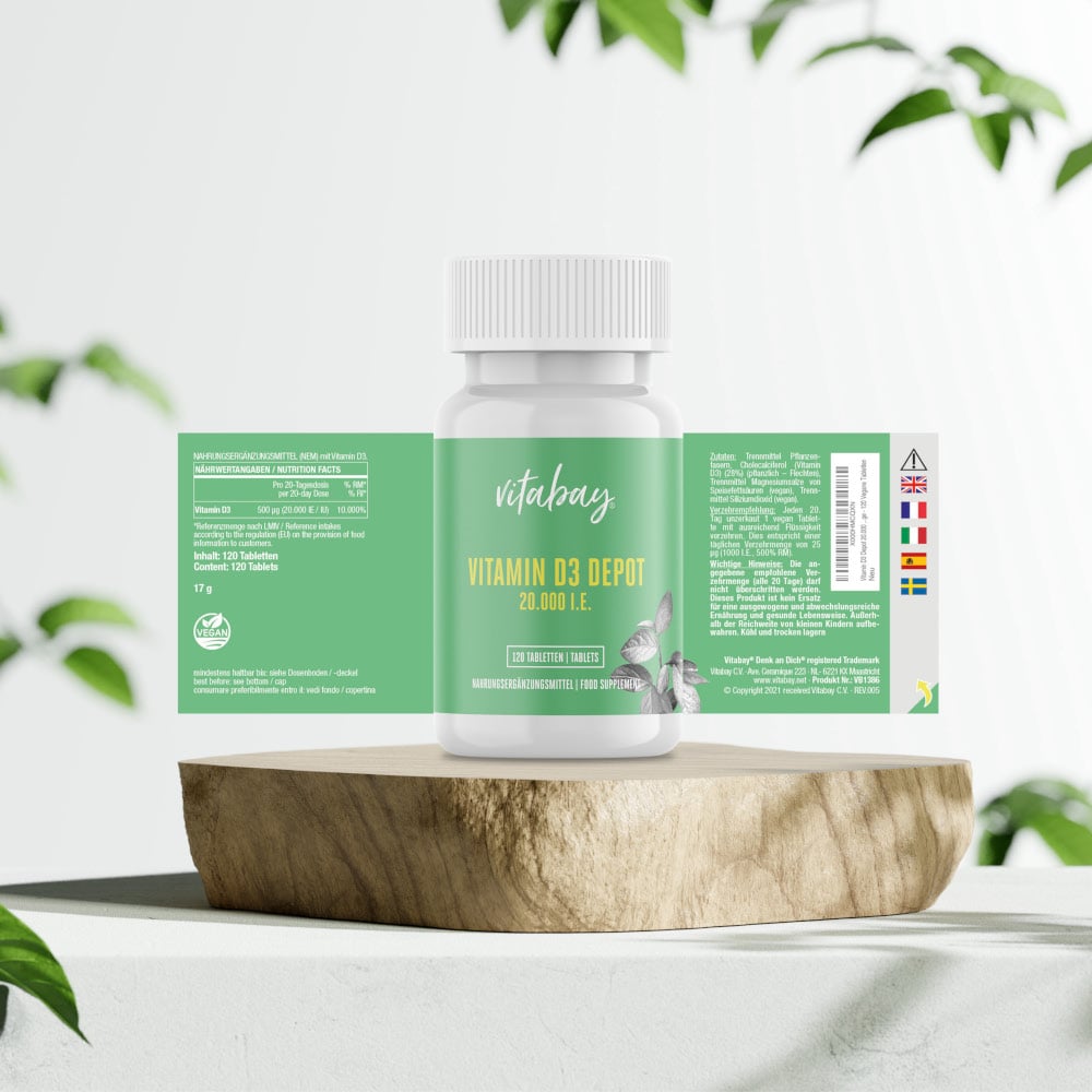 vitabay Vitamin D3 Depot 20000 I.E. 120 St Tabletten