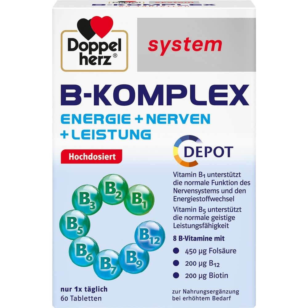 Doppelherz system B-Komplex ENERGIE + NERVEN + LEISTUNG 60 St Tabletten