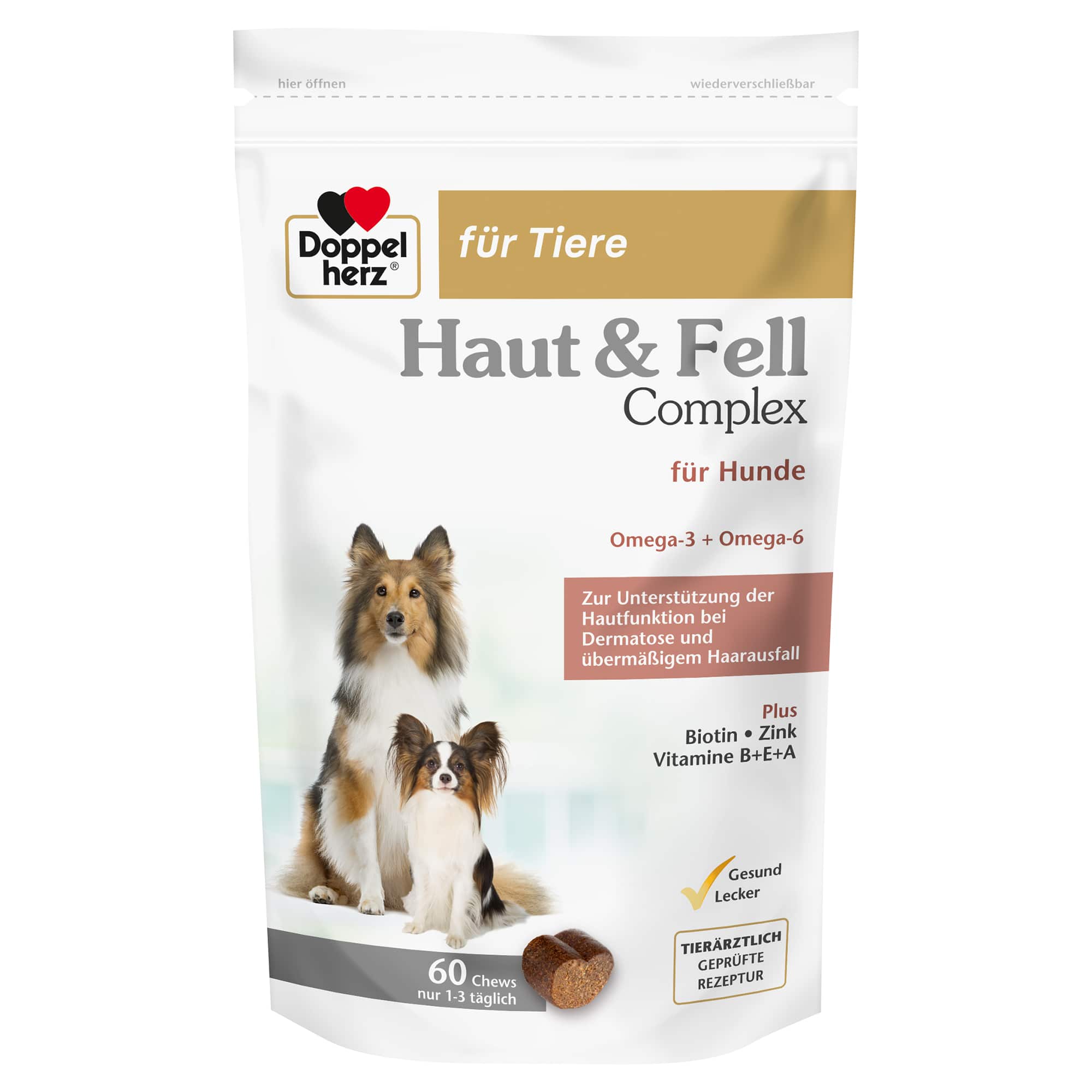 Doppelherz Haut & Fell Complex für Hunde 60 St Kautabletten