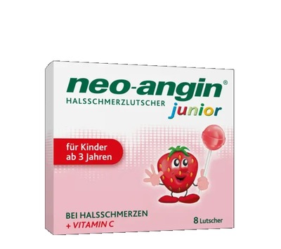 neo-angin junior HALSSCHMERZLUTSCHER für Kinder 8 St