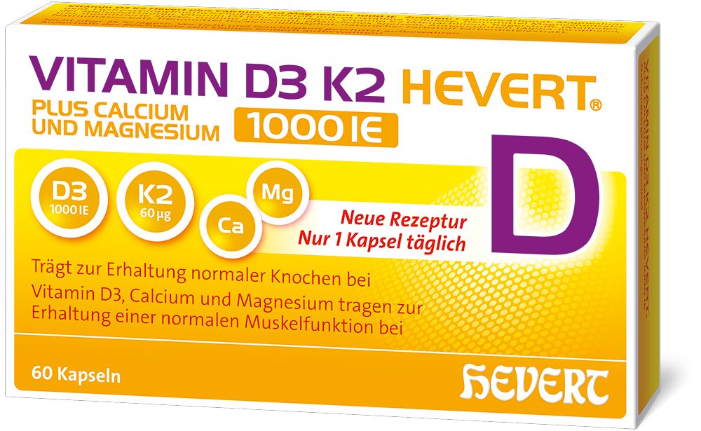 VITAMIN D3 K2 HEVERT 1000 I.E. 60 St Kapseln