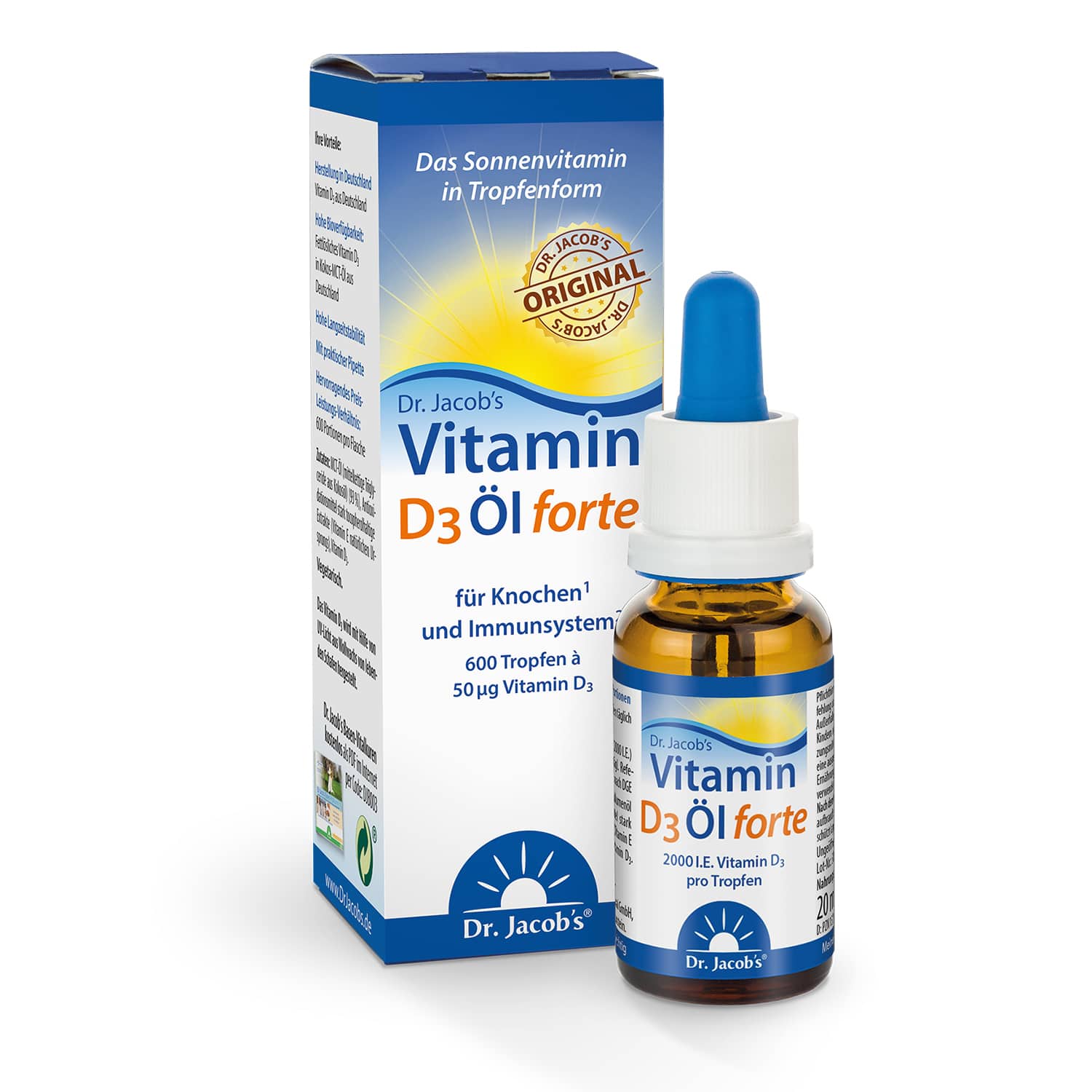Dr. Jacob's Vitamin D3 Öl forte 2000 IE D3 hochdosiert