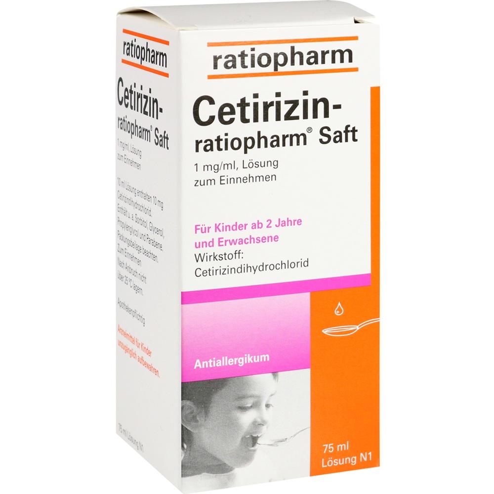 Cetirizin ratiopharm Saft - bei Allergien 75 ml Saft