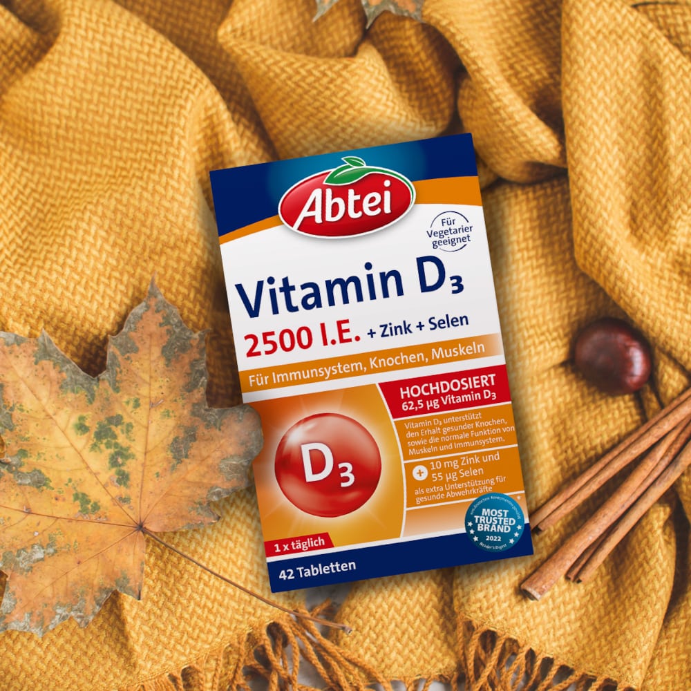 Abtei Vitamin D3 2500 I.E + Zink + Selen 42 St Tabletten