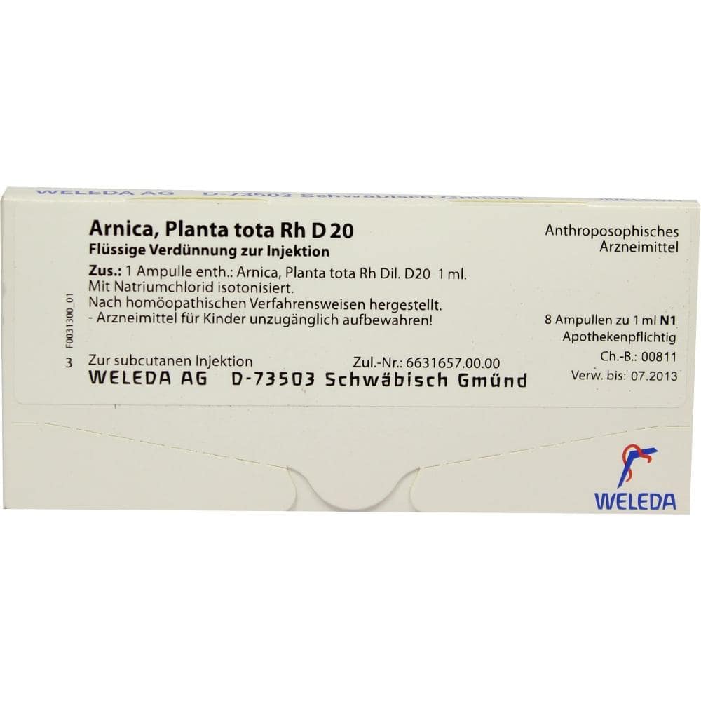 Weleda Ag Weleda Arnica Planta Tota Rh D 20 Ampullen 8X1 Ml Ampullen