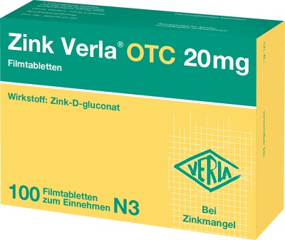 Zink Verla OTC 20mg 100 St Filmtabletten