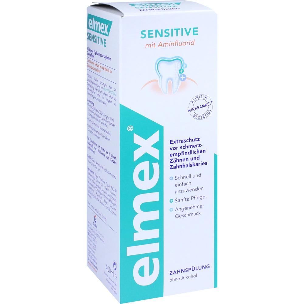 elmex SENSITIVE Zahnspülung, Schutz vor empfindlichen Zähnen 400 ml Lösung