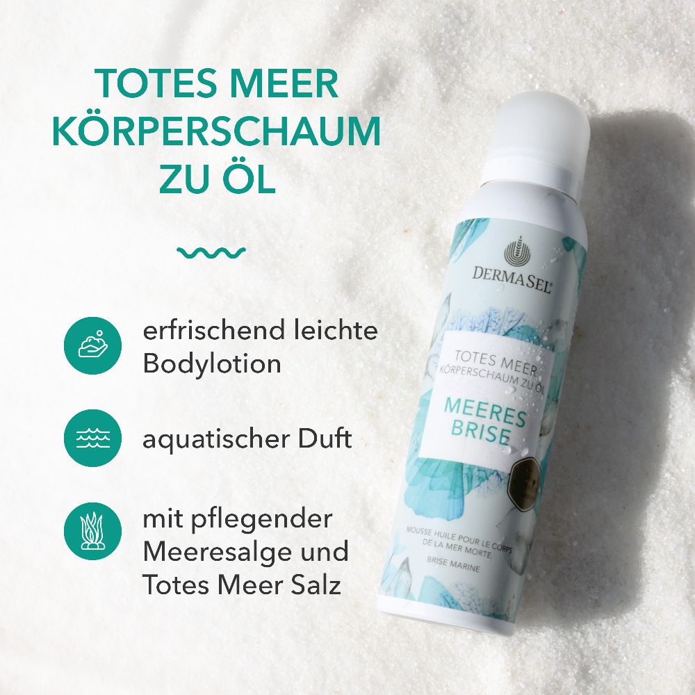 DERMASEL TOTES MEER MEERESBRISE KÖRPERSCHAUM ZU ÖL 150 ml Schaum