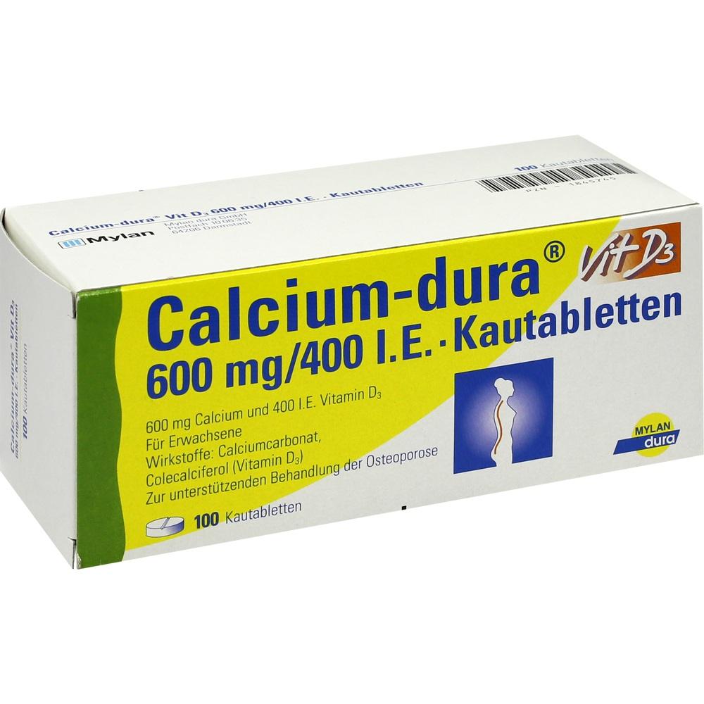 Calcium-dura Vit D3 600mg/400 I.E. 100 St Kautabletten