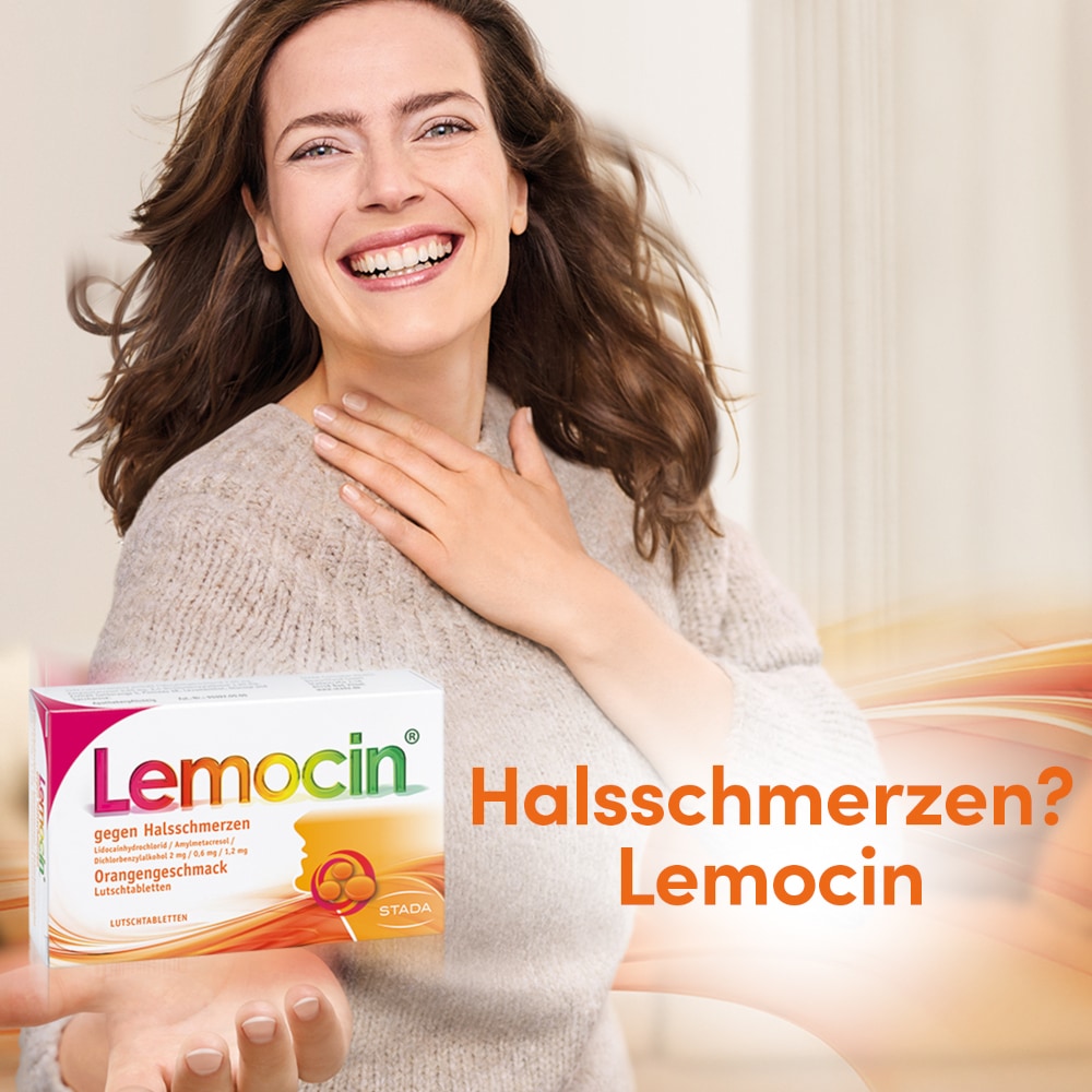 Lemocin gegen Halsschmerzen Orange 24 St Lutschtabletten