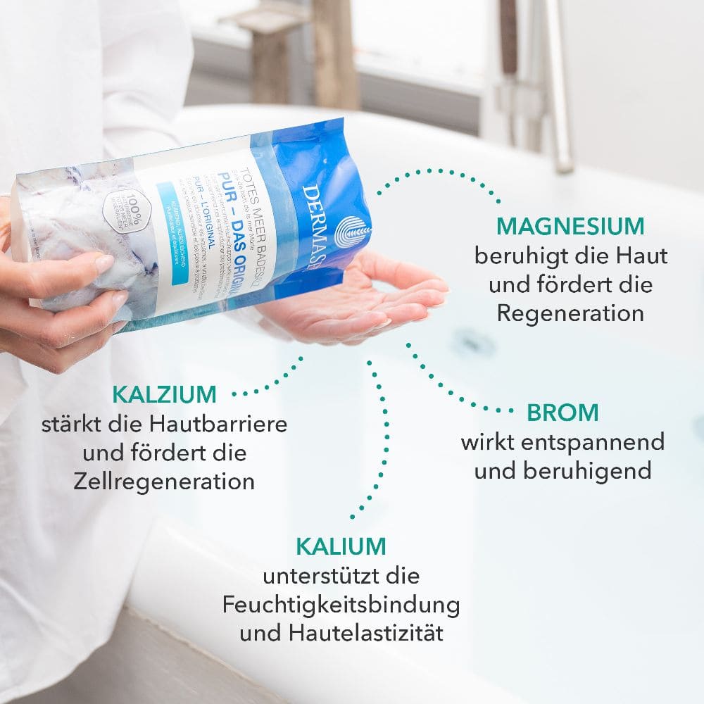 DERMASEL Totes Meer Badesalz Pur 1.5 kg Salz