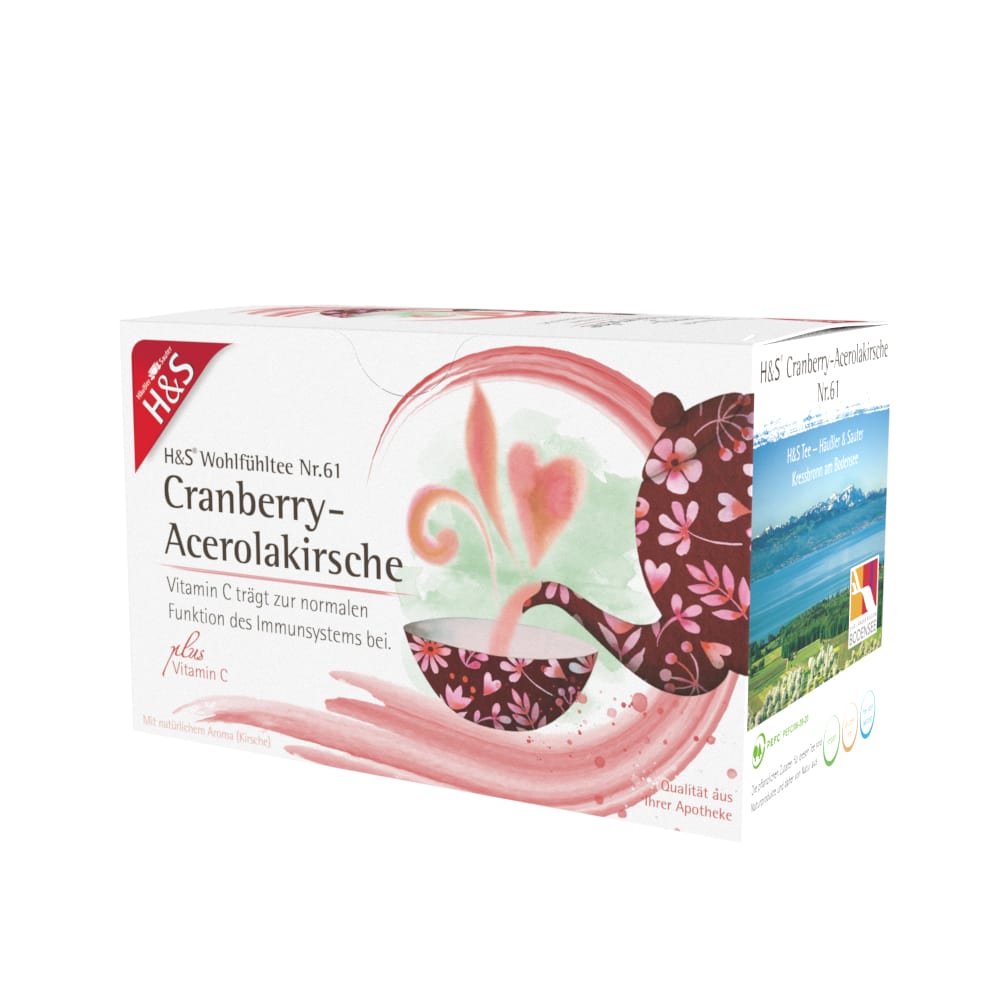 H&S Wohlfühltee Cranberry - Acerolakirsche mit Vitamin C 20X2.8 g Filterbeutel