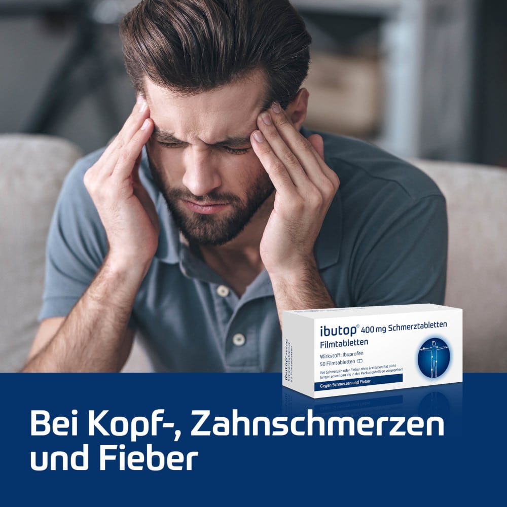 ibutop 400 mg bei Kopfschmerzen, Zahnschmerzen, Regelschmerzen und Fieber 50 St Filmtabletten