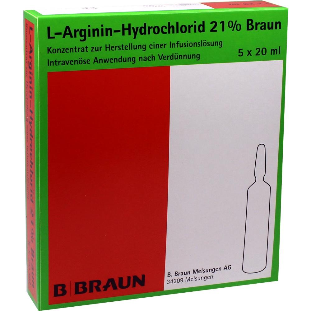 L-ARGININ-HYDROCHLORID 21% Elek.-Konz.Inf.-Ls 5X20 ml Infusionslösungskonzentrat
