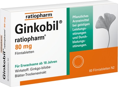 Ginkobil ratiopharm 80mg mit Ginkgo biloba 60 St Filmtabletten