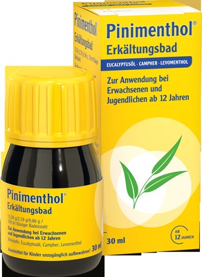 Pinimenthol Erkältungsbad ab 12 Jahren - mit Eucalyptusöl, Menthol und Campher 30 ml Bad