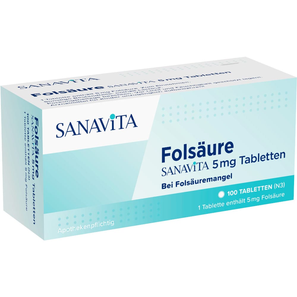 Folsäure Sanavita 5 mg 100 St Tabletten