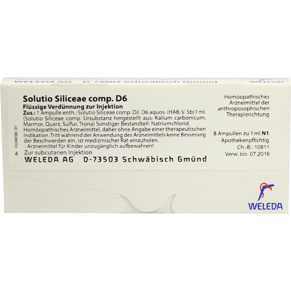 WELEDA SOLUTIO SILICEAE comp.D 6 Ampullen 8X1 ml Ampullen