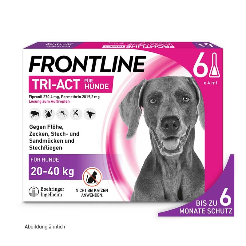 FRONTLINE TRI-ACT gegen Zecken, Flöhe und fliegende Insekten für Hunde L (20-40 kg) 6 St Lösung