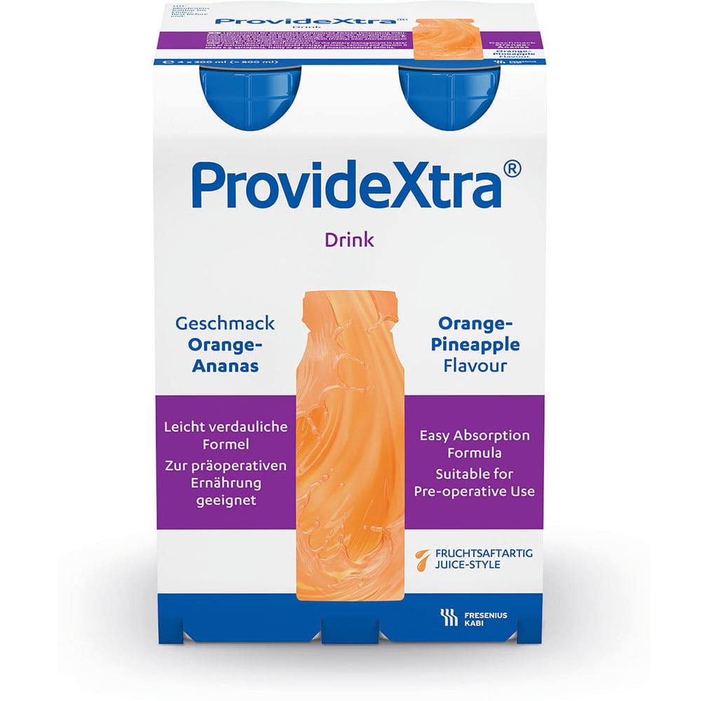 PROVIDE Xtra Drink Orange Ananas Trinkflasche 4X200 ml Lösung 4X200 ml