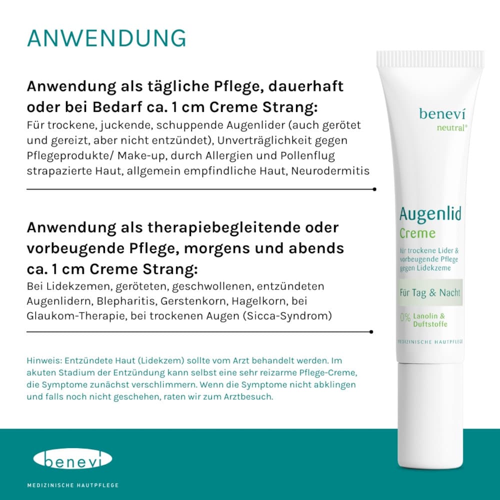 BENEVI Neutral Augenlid-Creme 15 ml Creme BENEVI Neutral Augenlid-Creme 15 ml Creme