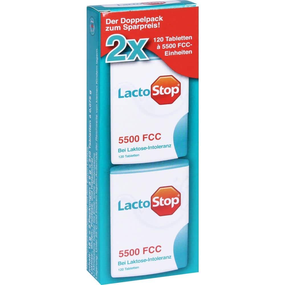 LactoStop 5500 FCC Tabletten Klickspender Doppelpack 2X120 St Tabletten