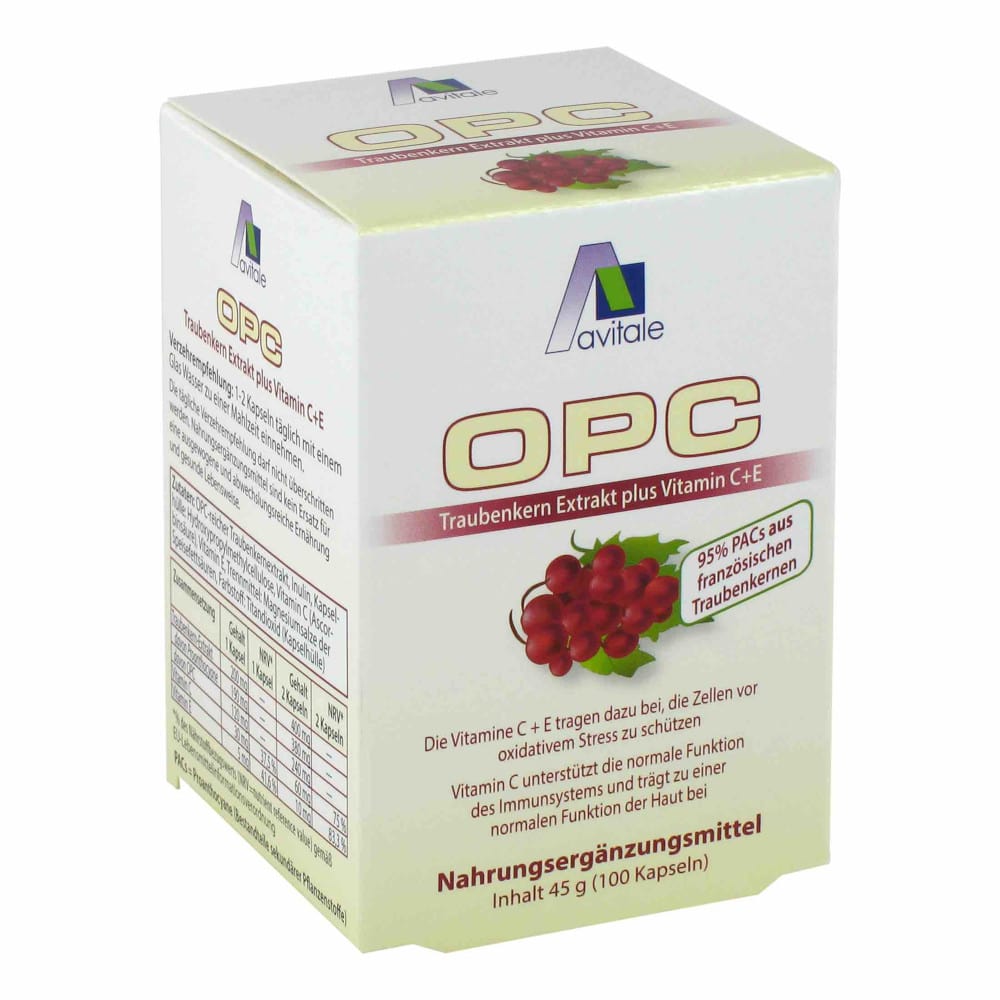 Avitale OPC Traubenkern Extrakt plus Vitamin C+E 100 St Kapseln