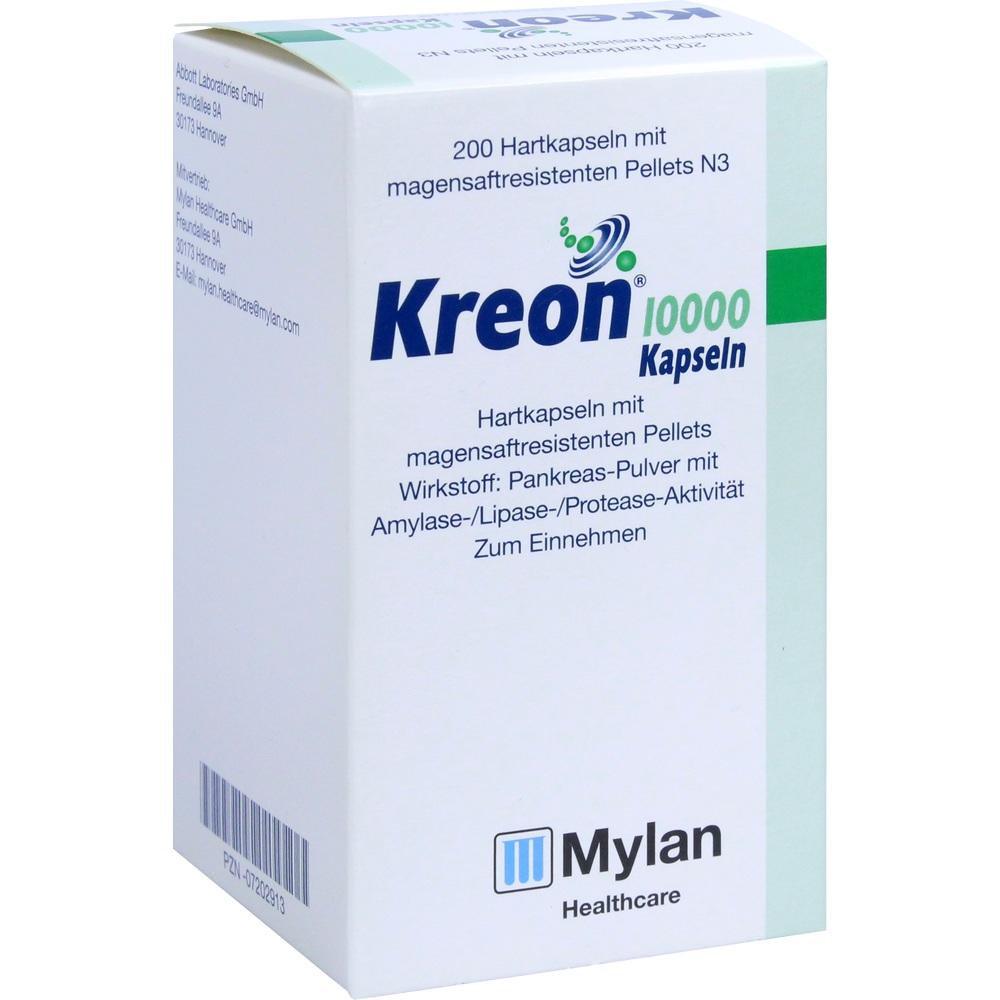 Kreon 10000 200 St Hartkapseln mit magensaftresistent überzogenen Pellets