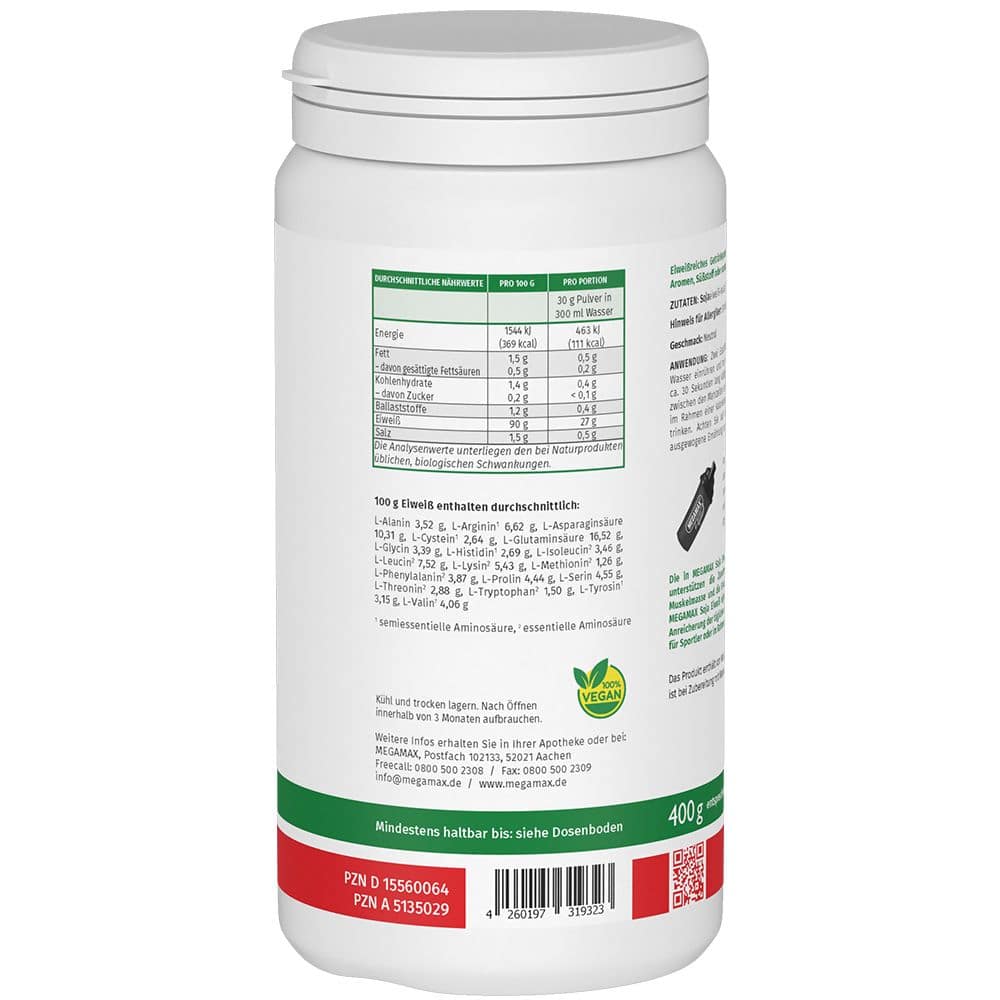 MEGAMAX Nutrition Soja Eiweiß 400 g Pulver