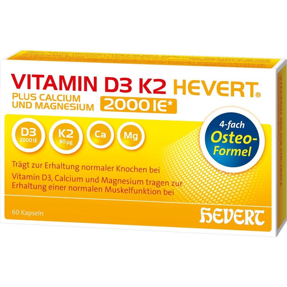 VITAMIN D3 K2 HEVERT 2000 I.E. 60 St Kapseln