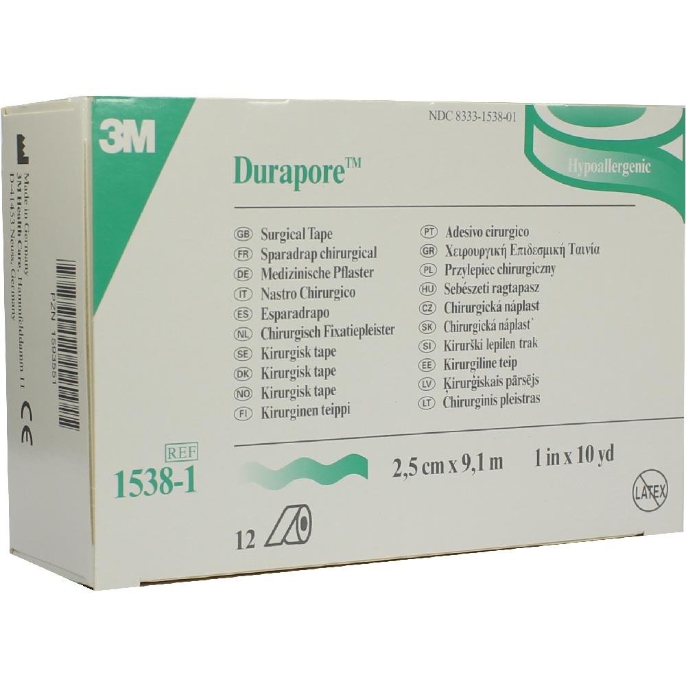 DURAPORE Silkpflaster 2,5 cmx9,1 m Rolle 12 St Pflaster
