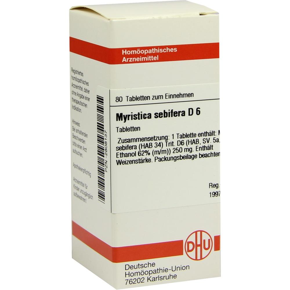 MYRISTICA SEBIFERA D 6 Tabletten 80 St Tabletten