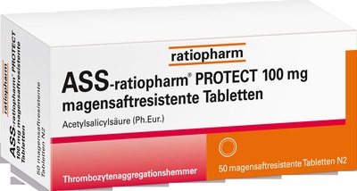 ASS-ratiopharm PROTECT 100 mg 50 St Tabletten magensaftresistent