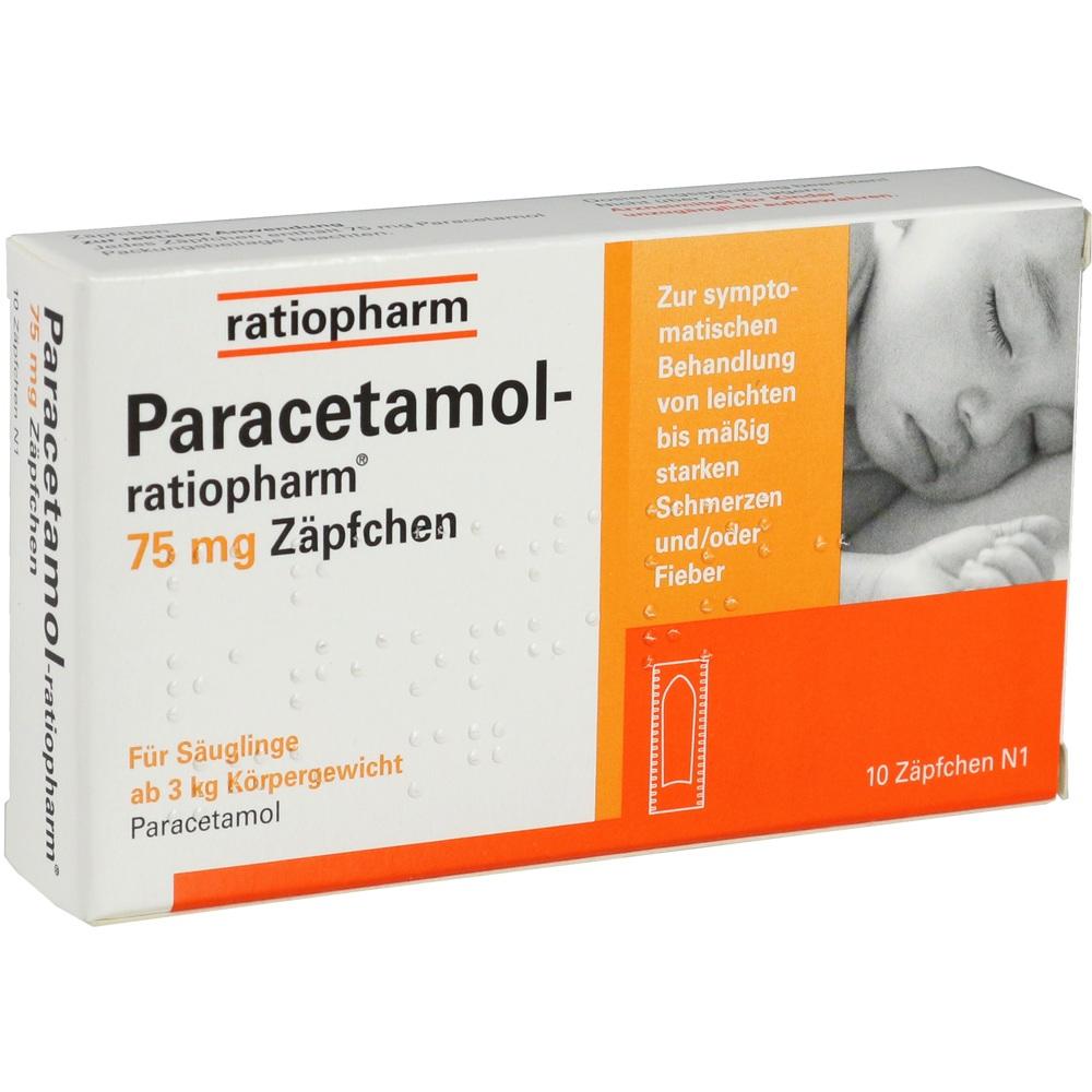 Paracetamol-ratiopharm 75mg 10 St Suppositorien