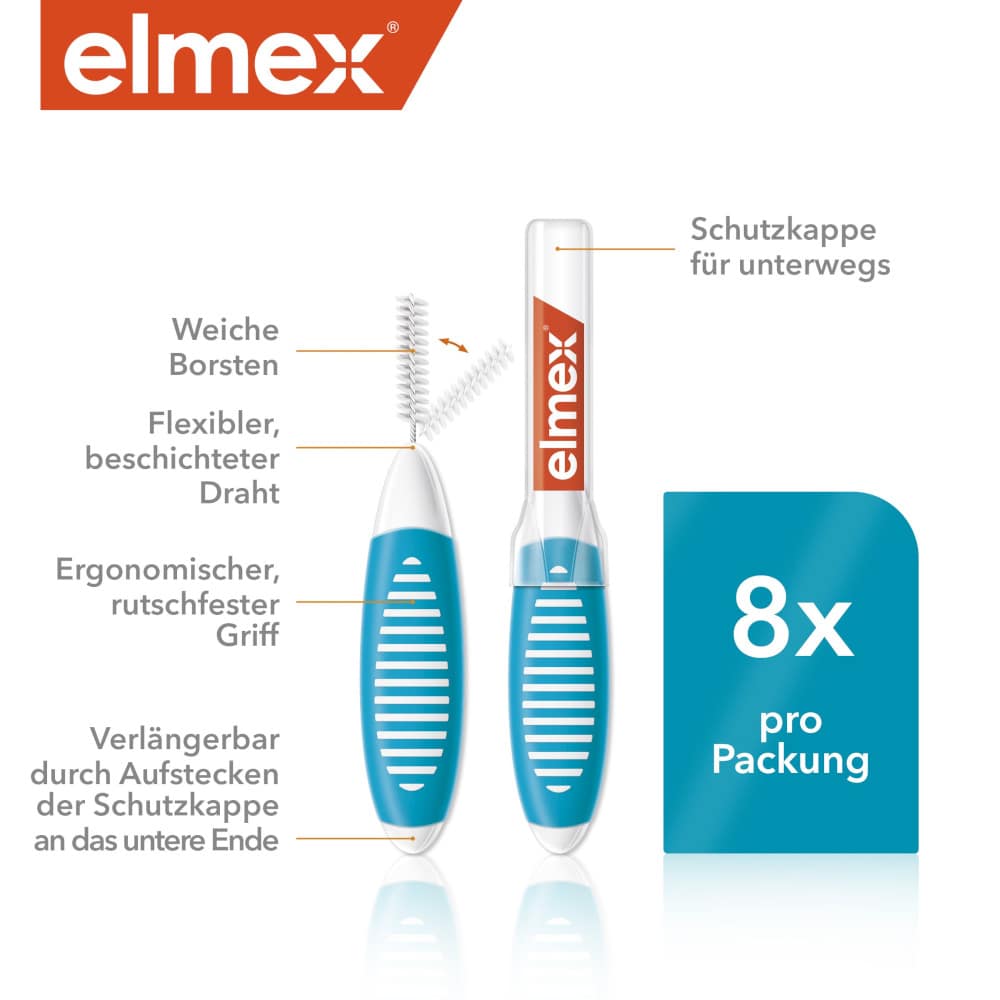 elmex INTERDENTALBÜRSTEN blau, Größe 3 0,6mm 8 St Zahnbürste