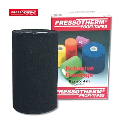 PRESSOTHERM Kohäsive Bandage 8 cmx4 m schwarz 1 St Binden