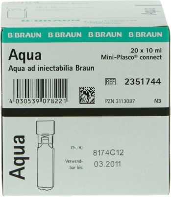 AQUA AD injectabilia Miniplasco connect Inj.-Lösung 20X10 ml Injektionslösung