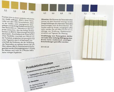 Teststreifenheft zur Bestimmung des Urin pH-Wertes 50 St Teststreifen