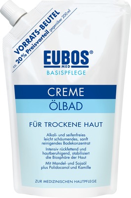 EUBOS MED BASISPFLEGE CREME ÖLBAD Nachfüllbeutel 400 ml Bad