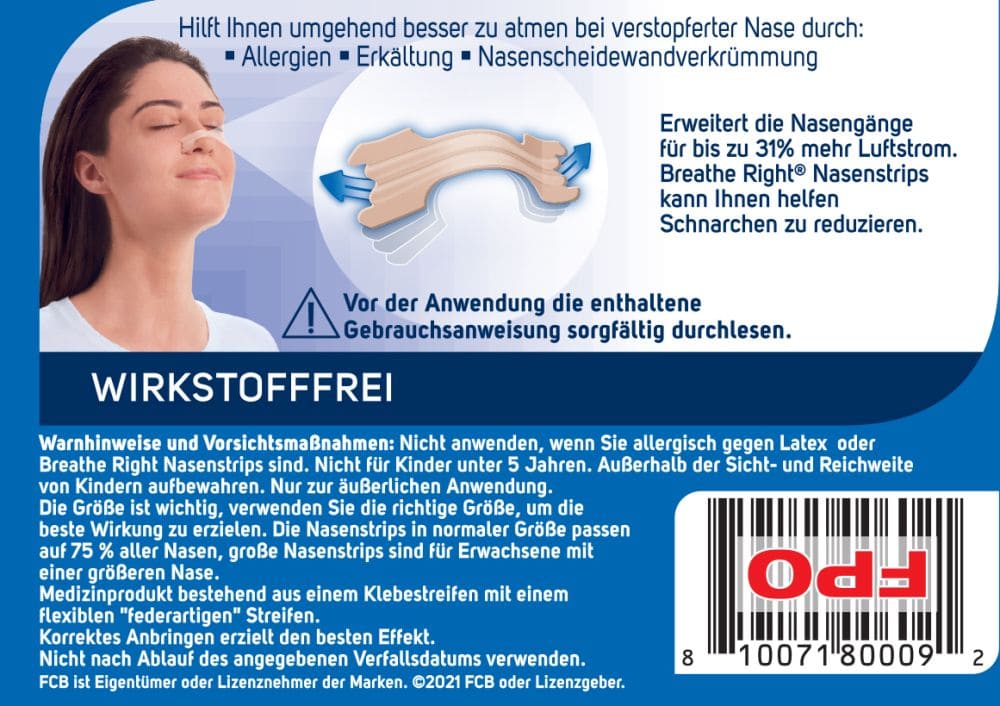 Besser Atmen Breathe Right Nasenpflaster Beige Normal  10 St Pflaster