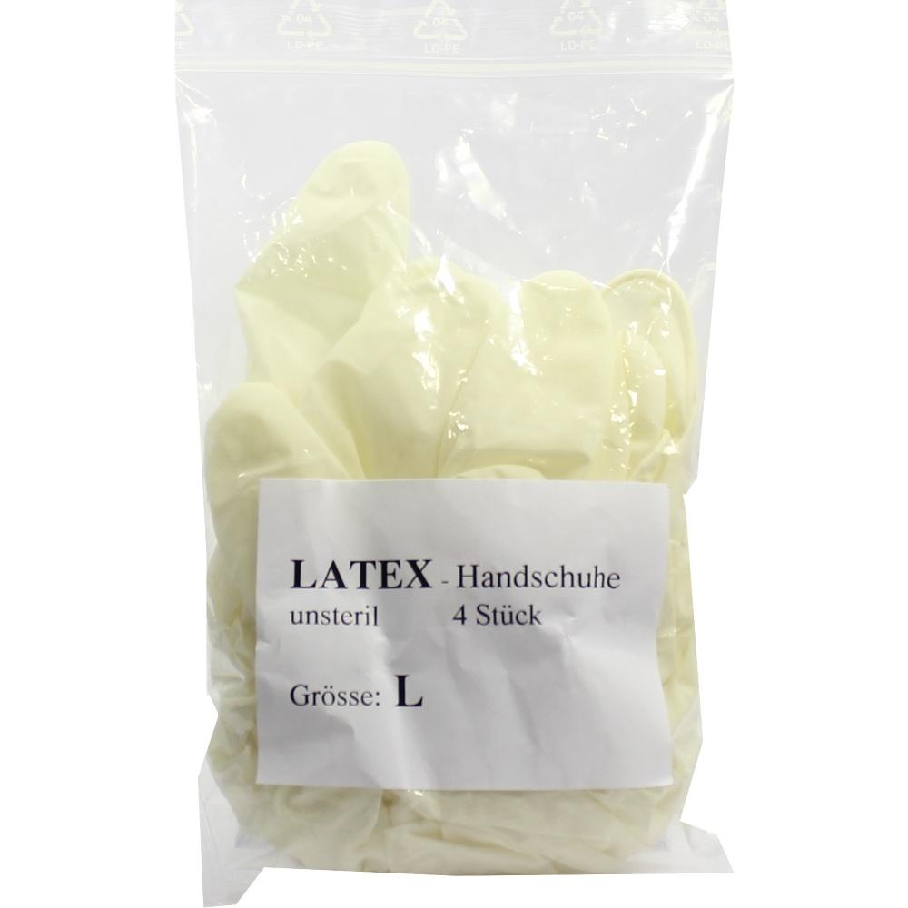 HANDSCHUHE Einmal Latex unsteril groß 4 St Handschuhe