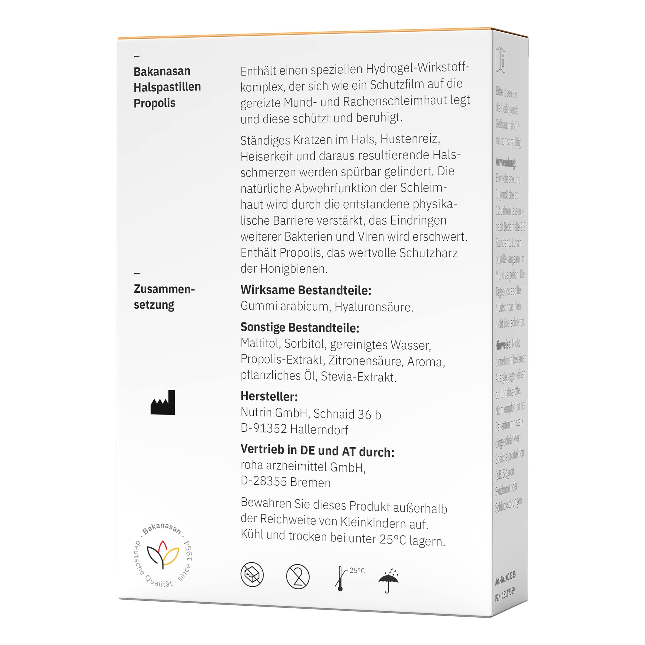 Bakanasan HALS PASTILLEN PROPOLIS 30 St Lutschpastillen
