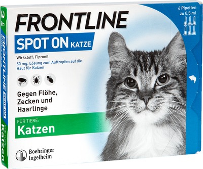 FRONTLINE SPOT-ON gegen Zecken und Flöhe für Katzen 6 St Lösung