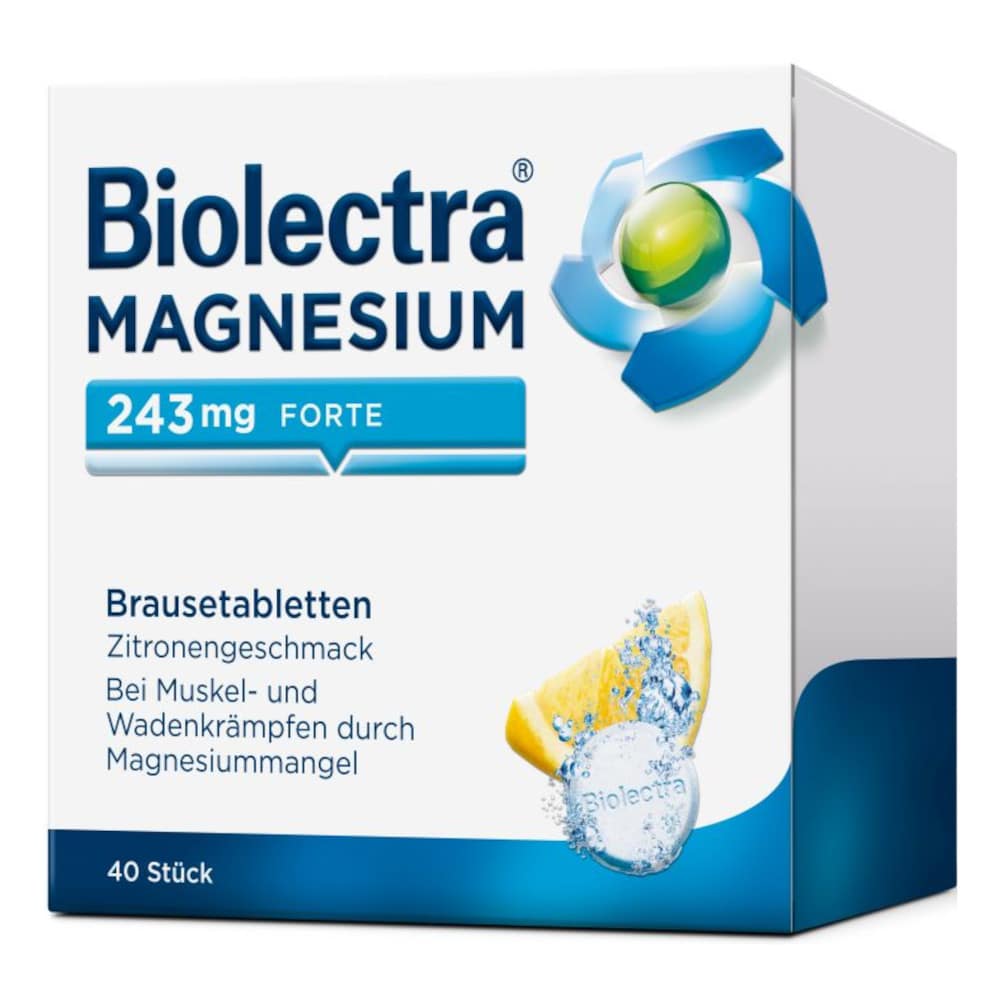 Biolectra MAGNESIUM 243mg FORTE Zitrone 40 St Brausetabletten